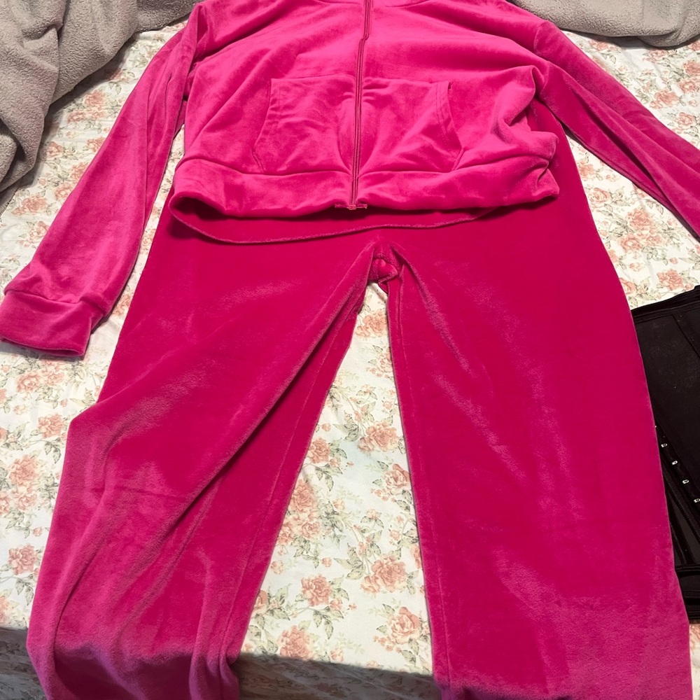 Pink Velour Tracksuit